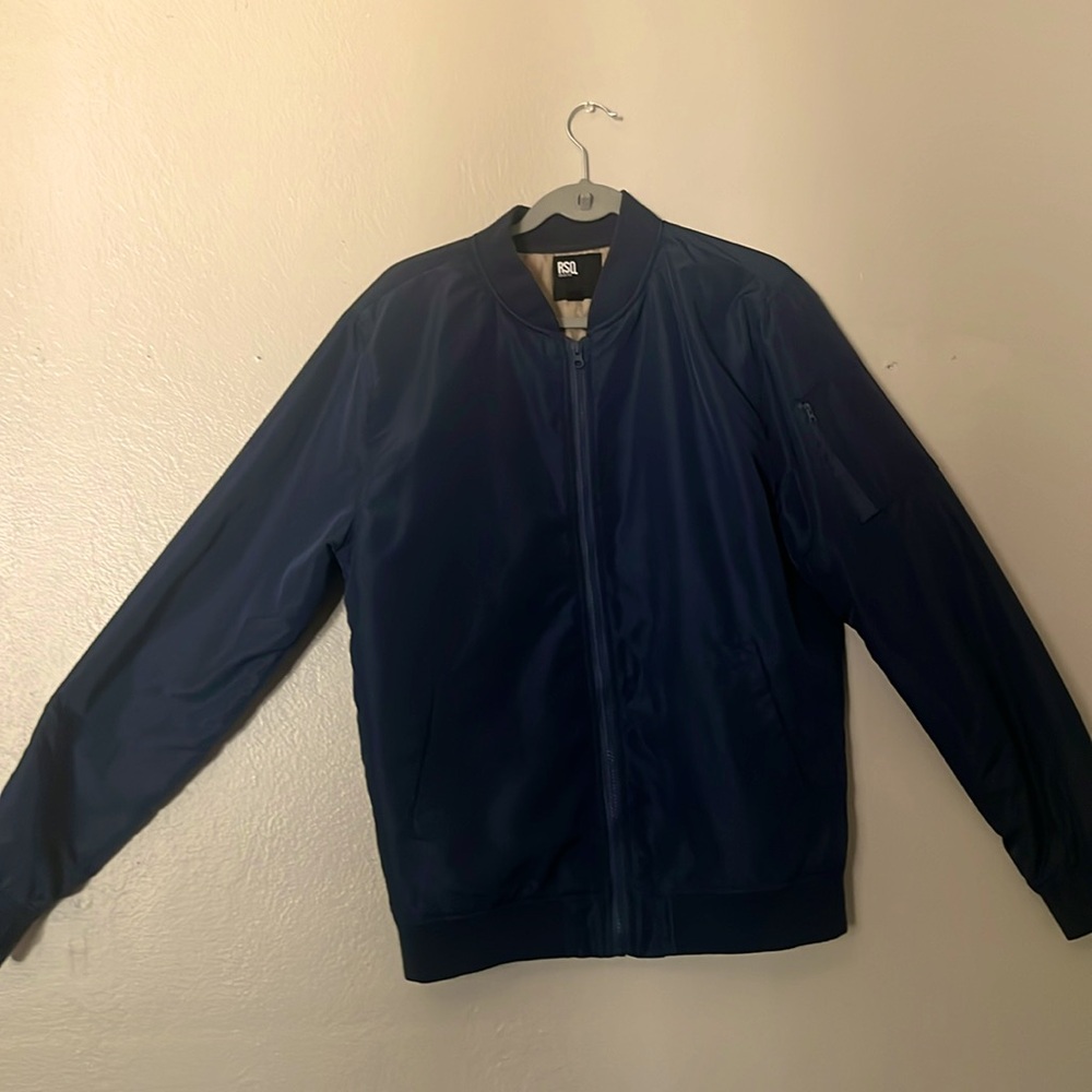 Blue bomber jacket